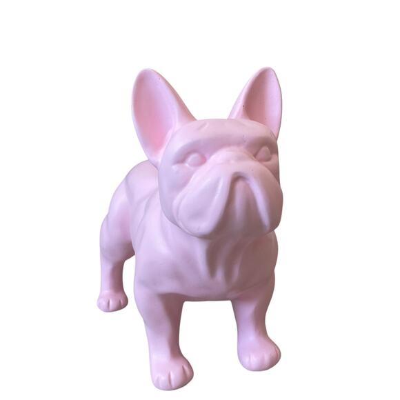 Pink French Bulldog Statue Figurine 10in Chic Resin Designer Decor NEW - Picture 1 of 16